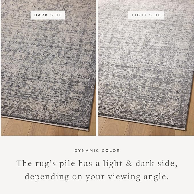 Loloi Amber Lewis Alie Collection ALE-03 Charcoal/Dove 9'-6'' x 13'-1'', .13'' Pile Height, Area Rug