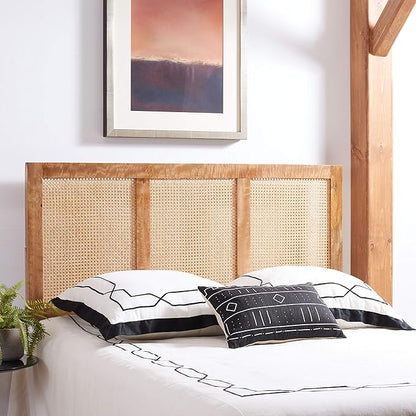 SAFAVIEH Home Collection Vienna Natural Cane Queen Headboard Platform