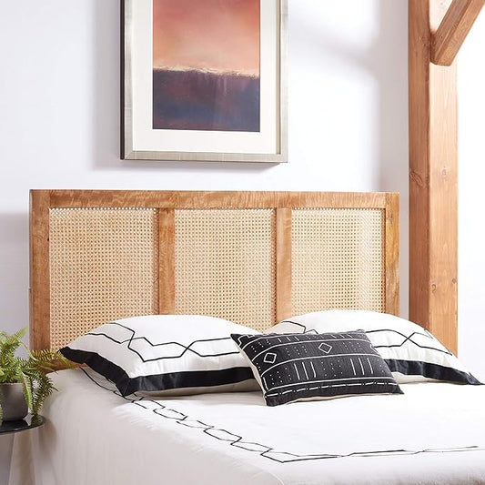 SAFAVIEH Home Collection Vienna Natural Cane Queen Headboard Platform