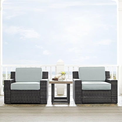 Crosley Furniture Beaufort Beaufort All Weather Rattan Wicker Outdoor Side Table for Patio, Deck, Porch, Brown