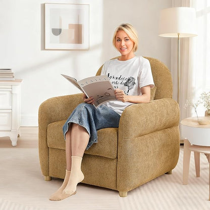 33.5" Mordern Accent Chairs,Reading Chair with Storage,Single Sofa in Chenille Fabric for Living Room, Bedroom and Compact Spaces. (Ginger Yellow)