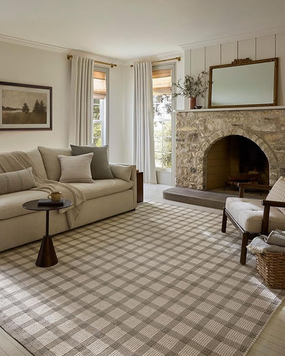 Loloi Magnolia Home by Joanna Gaines Ryder Collection RYD-02 Stone/Ivory 3'-6" x 5'-6" Accent Rug