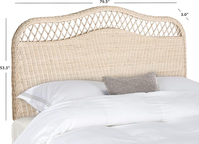 Safavieh Home Collection Sephina White Washed Rattan Headboard (Full)