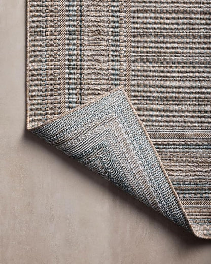 Loloi Amber Lewis Topanga Collection TOP-05 Natural/Teal 7'-10" x 10' Indoor/Outdoor Area Rug