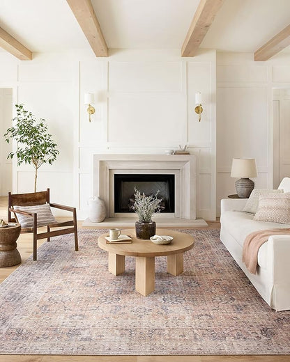 Loloi Skye Collection SKY-01 Blush/Grey 6'-0" x 6'-0" Round Area Rug