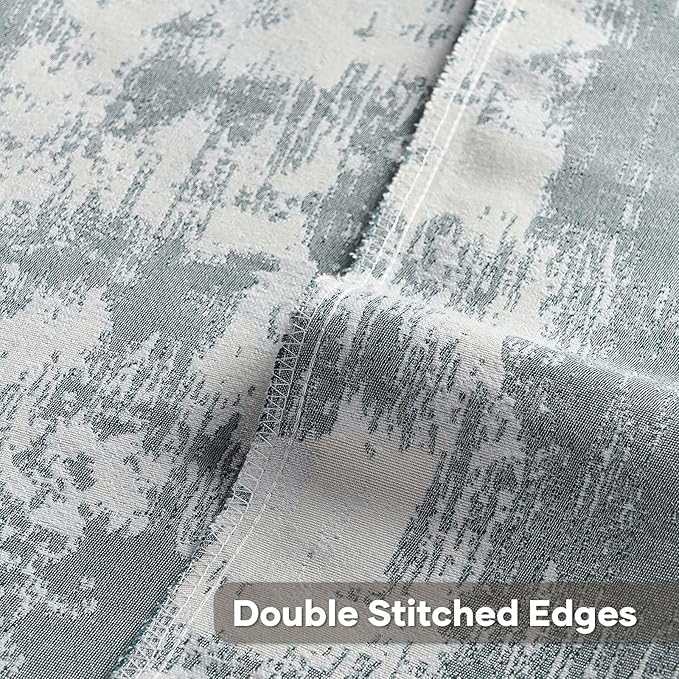 FUTEI Teal White Decorative Throw Pillow Covers 22x22 Inch Set of 2,Soft Faux Cashmere Jacquard - Textured & Cozy Cushion Case,Modern Home Decor for Couch Bed Living Room