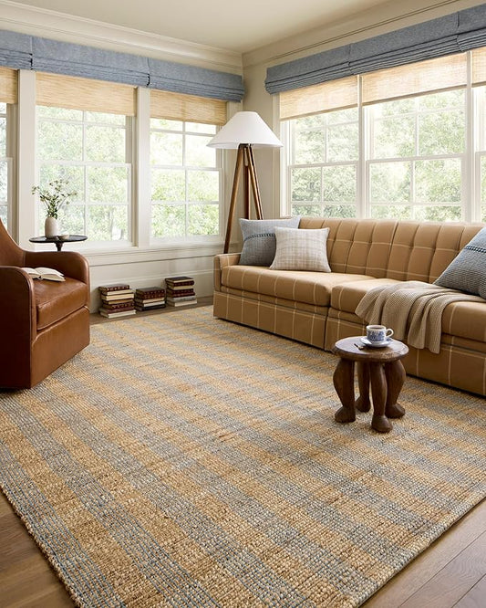 Loloi Chris Loves Julia Judy Collection JUD-04 Natural/Sky 8'-6" x 11'-6" Area Rug