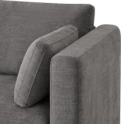 CHITA Oversized Modular Sectional Sofa Set, FSC Certified L Shaped Couch with Reversible Chaise,Modular Sectional Couch for Living Room,112 inch Width, 4 Seat Modular Sofa with Storage Ottoman, Grey
