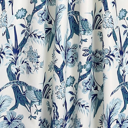 Lush Decor Dolores Light Filtering Window Panels, Pair, 52" W x 95" L, Blue - Floral Curtains for Bedroom - Vintage Curtains - Coquette Room Decor