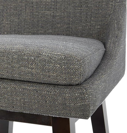 CHITA Counter Height Swivel Bar Stools Set of 3, FSC Certified Upholstered Fabric Barstool Chairs with Back, 26.8" H Seat Height, Fabric in Fog