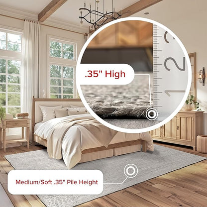 nuLOOM 6x9 Rigo Jute Hand Woven Area Rug, Grey, Solid Farmhouse Design, Natural Fiber, For Bedroom, Living Room, Dining Room, Hallway, Office, Kitchen, Entryway