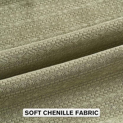FUTEI Sage Green Chenille Throw Pillow Covers 22x22 Inch Set of 2,Soft Striped & Diamond Textured Cushion Cases,Modern Home Decor for Couch Living Room