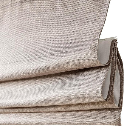 Madison Park Galen Cordless Roman Shade, 23"W x 64"H, Sheen Taupe – Room Darkening, Thermal Insulated, Energy Efficient Window Blind with Subtle Sheen Basketweave Fabric for Privacy