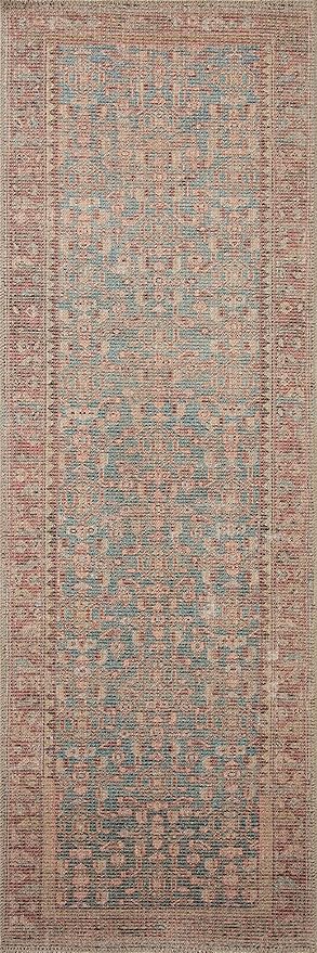 Loloi Angela Rose Aubrey Collection AUB-04 Blue/Terracotta 2'-6" x 9'-6", .19" Pile Height, Runner Rug
