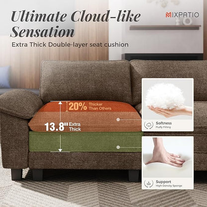 53.5" Modular Sectional Single Sofa, Soft Plush Chenille Armchair with Comfortable Deep Seat & Removable Arms for Living Room，Taupe