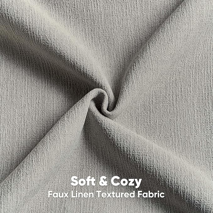 FUTEI Smoke Gray Chenille Decorative Throw Pillow Covers 24x24 Inch Set of 2,Soft Cozy Faux Linen Textured European Pillow Shams,Farmhouse Home Decor for Couch Living Room