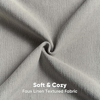 FUTEI Smoke Gray Chenille Decorative Throw Pillow Covers 16x16 Inch Set of 2,Soft Cozy Faux Linen Textured Cushion Case,Farmhouse Home Decor for Couch Living Room