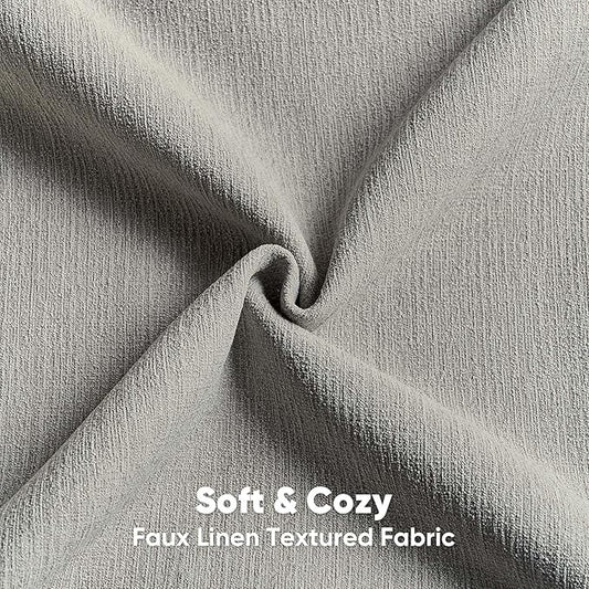 FUTEI Smoke Gray Chenille Decorative Throw Pillow Covers 20x20 Inch Set of 2,Soft Cozy Faux Linen Textured Cushion Case,Farmhouse Home Decor for Couch Living Room