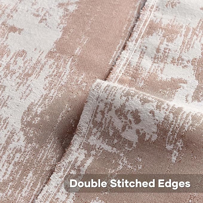 FUTEI Rust White Decorative Throw Pillow Covers 24x24 Inch Set of 2,Soft Faux Cashmere Jacquard - Textured & Cozy Euro Pillow Shams,Modern Home Decor for Couch Bed Living Room
