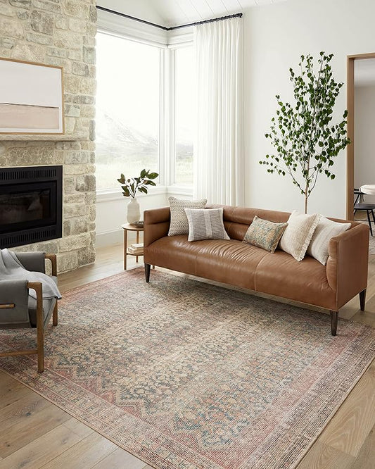 Loloi Angela Rose Aubrey Collection AUB-03 Ocean/Spice 2'-0" x 5'-0", .19" Pile Height, Accent Rug