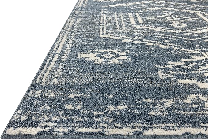 Loloi Magnolia Home by Joanna Gaines Gigi Collection GIG-03 Denim/Ivory 4'-0" x 6'-0" Accent Rug