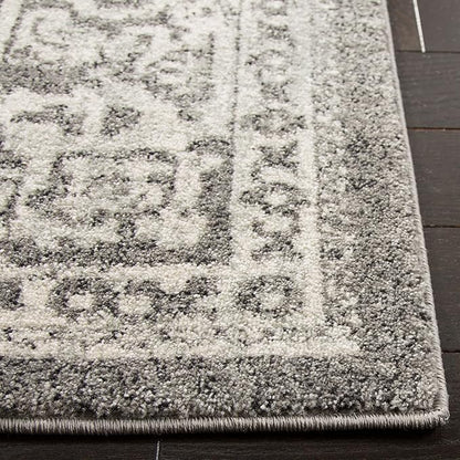 SAFAVIEH Area Rug 11x15 - Evoke Collection - Large - Grey & Ivory, Distressed Design, Non-Shedding & Easy Cleaning, Ideal for Living Room, Bedroom, Dining Space (EVK256D)