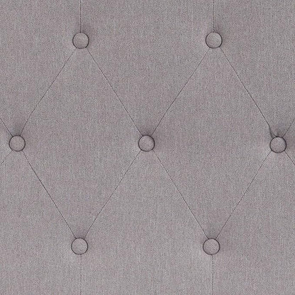 BizChair Arched Button Tufted Full Size Headboard in Light Gray Fabric