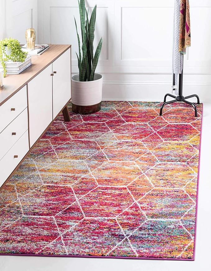 Unique Loom Trellis Frieze Collection Area Rug - Geometric (8' x 10', Multi/ Ivory)
