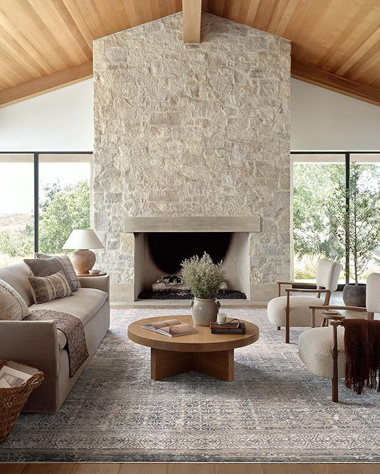 Loloi Amber Lewis Alie Collection ALE-04 Sky/Stone 11'-6'' x 15'-7'', .13'' Pile Height, Area Rug