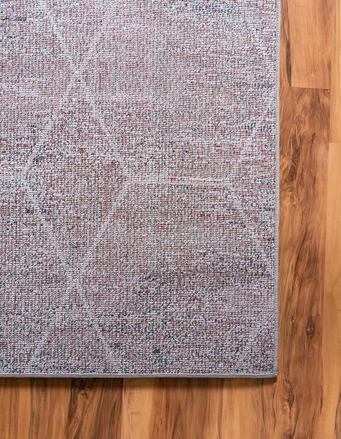 Unique Loom Trellis Frieze Collection Area Rug - Geometric (2' x 10' Runner, Blue Multi/ Ivory)