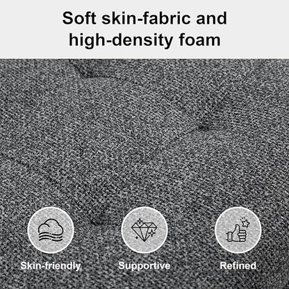 Square Ottoman with Storage Tufted Upholstered Storage Ottoman Square Coffee Table Ottomans with Legs 28’’ Large Fabric Footrest Ottomans Stool with Lift Top for Living Room Grey