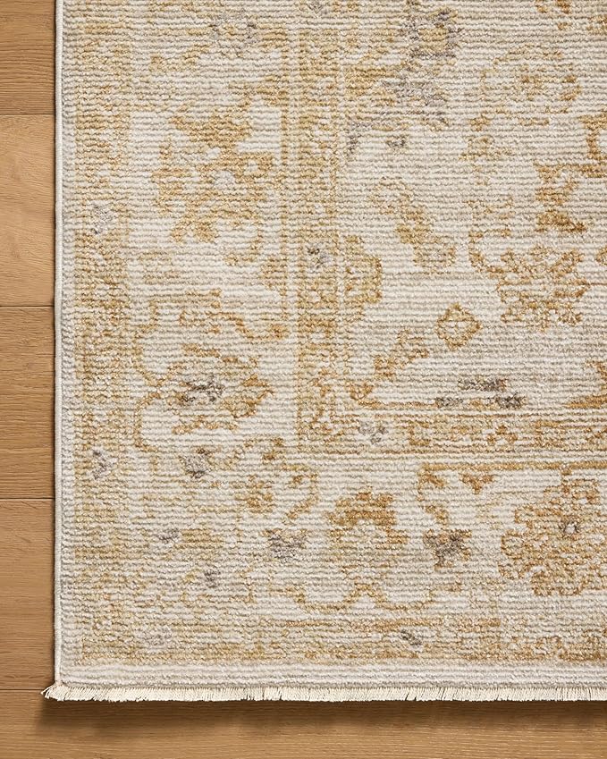 Loloi Magnolia Home by Joanna Gaines Pace Collection PAC-02 Natural/Gold 7'-8" x 7'-8" Round Area Rug