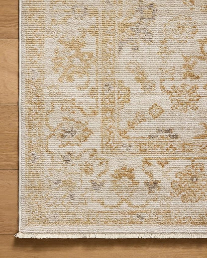 Loloi Magnolia Home by Joanna Gaines Pace Collection PAC-02 Natural/Gold 9'-6" x 9'-6" Round Area Rug
