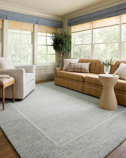 Loloi Chris Loves Julia Briggs Collection, Mist & Ivory, 2'-0" x 5'-0" Accent Rug – Minimal Gritted Design Area Rugs for Living Room Bedroom Entryway & Hallway No Shed High Traffic Home Decor Rug