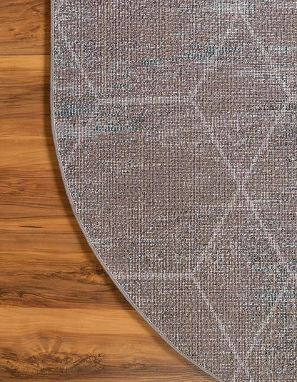 Unique Loom Trellis Frieze Collection Area Rug - Geometric (5' x 8' Oval, Blue Multi/ Ivory)