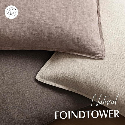 Foindtower Set of 2, Decorative Linen Soild Throw Pillow Covers Soft Accent Euro Cushion Case Boho Farmhouse Pillowcase for Chair Couch Sofa Bedroom Living Room Home Decor 22 x 22 Inch Dusty Pink