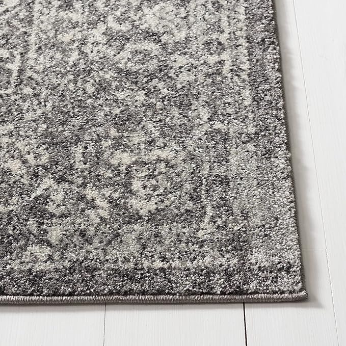 SAFAVIEH Evoke Collection 2'2" x 9' Grey/Ivory EVK256D Oriental Distressed Non-Shedding Living Room Entryway Foyer Hallway Bedroom Runner Rug
