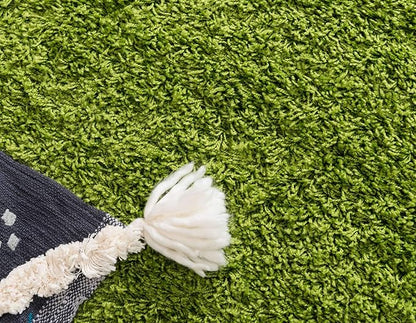 Unique Loom Solid Shag Collection Area Rug (10' x 13' Rectangle, Grass Green)
