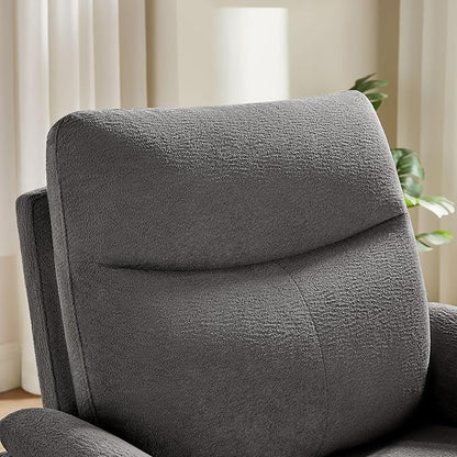 VANOMi Power Recliner Chair Swivel Glider, Electric Rocking Recliner Chairs with USB and Type-C Ports, Nursery Chair Recliner for Office, Living Room, Bedroom（Dark Gray）