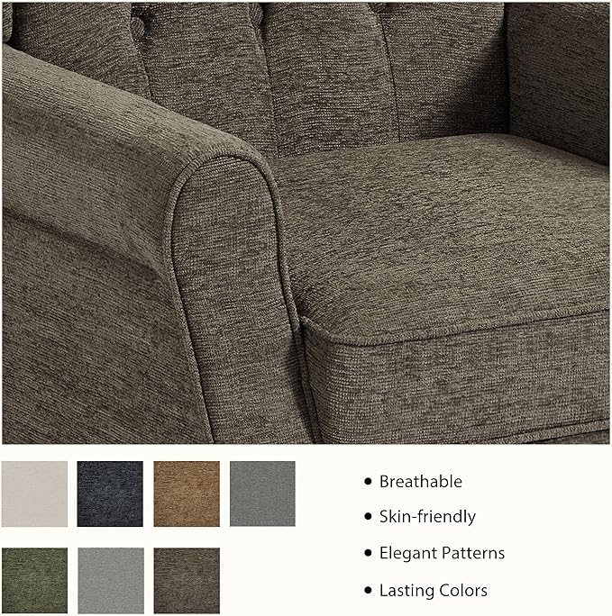 Lumibee High Back Accent Chair Set of 2,Upholstered Wingback Armchair with Solid Wood Legs for Small Spaces,Comfy Single Sofa Chair for Living Room,Bedroom,Office-Taupe