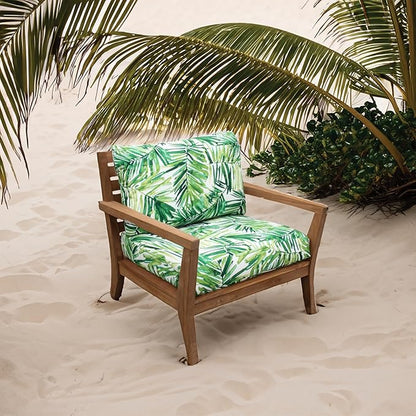 Tommy Bahama Deep Seating Lounge Cushion, 26" X 30" X 4", Coastal Palm Green Leaf