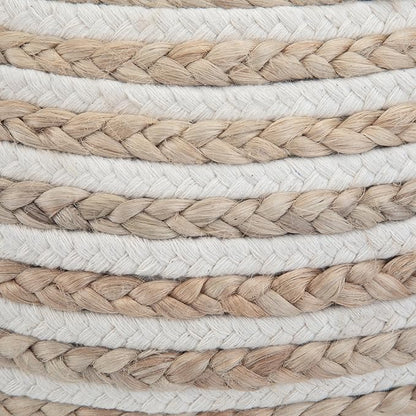 SIMPLIHOME Yolanda Boho Round Pouf in Natural Jute for the Living Room, Bedroom and Kids Room