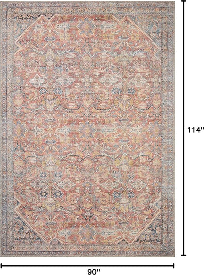 Loloi Adrian Collection ADR-02 Rust/Denim 7'-6" x 9'-6", .19" Thick Area Rug