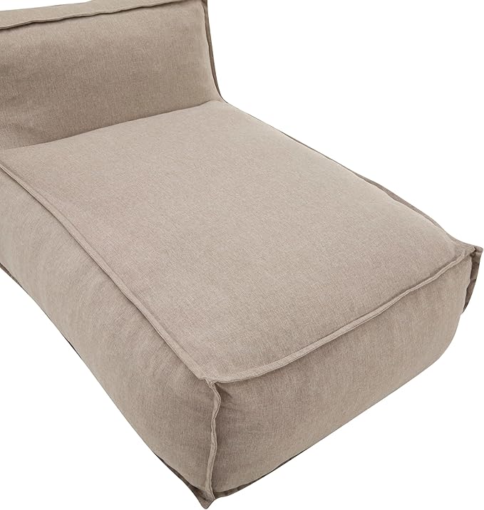Christopher Knight Home Natty Outdoor Bean Bag Chair, Fabric Bean Bag Chair for Adults and Kids, Indoor/Outdoor Sun Lounger, Patio Lounge Chair, Patio Chaise Lounge, Dark Beige