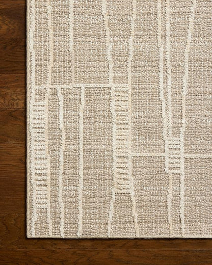 Loloi Amber Lewis Bexley Collection BEX-05 Mushroom/Natural 2'-7" x 4' Accent Rug Neutral, Textured, Living, Bedroom, Dining, Carpet
