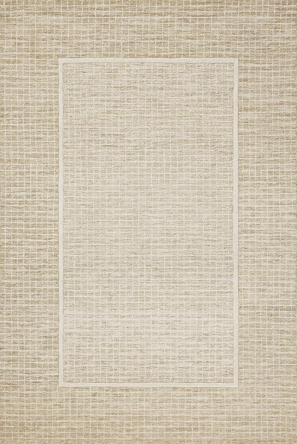 Loloi Chris Loves Julia Briggs Collection, Wheat & Ivory, 3'-6" x 5'-6" Accent Rug – Minimal Gritted Design Area Rugs for Living Room Bedroom Entryway & Hallway No Shed High Traffic Home Decor Rug