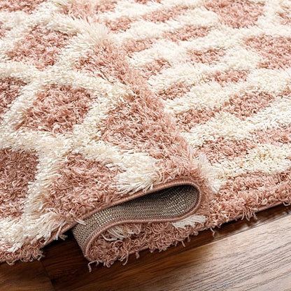 Livabliss Hapsburg Moroccan Shag Area Rug,7'10" x 10'3",Dusty Pink