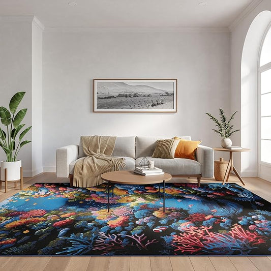 Nourison Home Color Splash Multicolor 7'10" x 9'10" Area Rug - Easy Clean, Non Shedding, Bed Room, Living Room, Dining Room, Kitchen (8' x 10')
