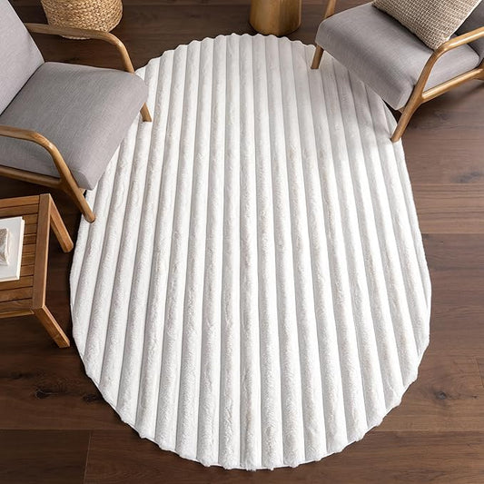 nuLOOM Oval 5' x 7'6" Cozy Plush Area Rug, Machine Washable, Non-Slip, Soft Fluffy Shag Carpet for Living Room Bedroom Kids Room Nursery Home Decor, Kai Off-White