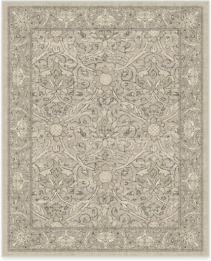 RUGGABLE x Morris & Co Washable Area Rug – Montreal Natural Stone 8x10, Stain-Resistant, Non-Slip – Large Machine Washable Rugs for Living Room, Bedroom, Hallway, Entryway & Office–with Cushioned Pad
